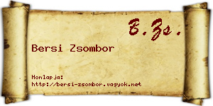 Bersi Zsombor névjegykártya